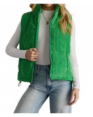 Panache Corduroy Adjustable Bungee Vest - Green