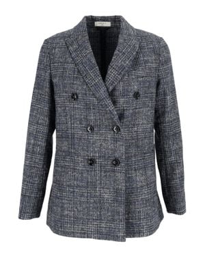 Circolo 1901 Checkered Double-Breasted Jacket - Gray
