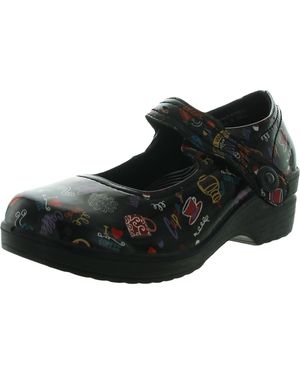 Easy Works by Easy Street Let See Faux Leather Slip On Clogs - Black