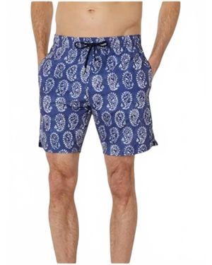 Benson Paisley Swim Shorts - Blue