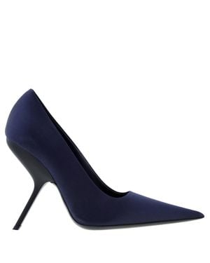 Ferragamo Ferragamo Eva X5 Pointed-Toe Satin Pumps - Blue