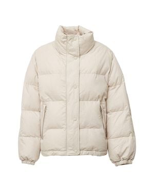 Isabel Marant Padded High Collar Satin-Finish Coat - Natural