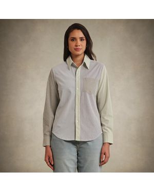 Members Only Oversized Button Up Shirt - Gray