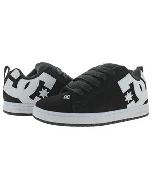 Dc Court Graffik Leather Lifestyle Skate Shoes - Black