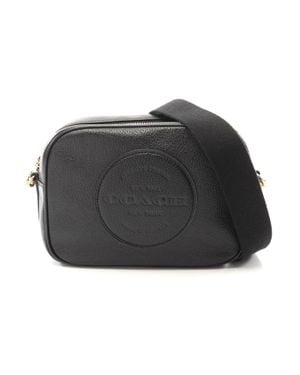 COACH Leather Dempsey Camera Bag With Patch - Black