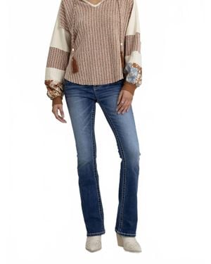 Miss Me Knit Long Sleeve Top - Blue