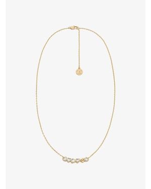 Michael Kors Outlet Cubic Zirconia Hearts Necklace - White