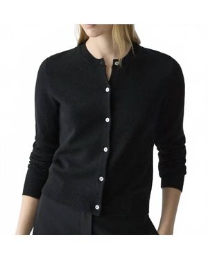Theory Crewneck Cashmere Long Sleeve Cardigan - Black
