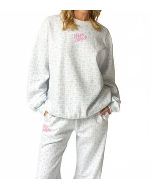 The Happy Camp3r Bluebell Picnic Crewneck Sweatshirt - Gray
