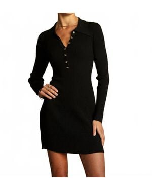 Araminta James Knit Long Sleeve Mini Dress - Black