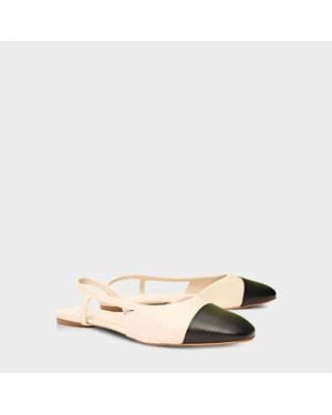 Carrano Elena Sling Back Flats - Natural