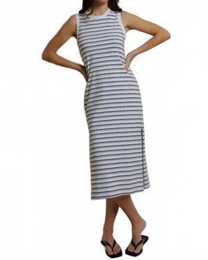 PERFECTWHITETEE Lanell Striped Tank Dress - Blue