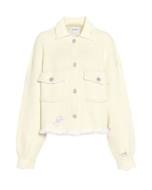 Barrie Denim Fringed Cropped Jacket - Natural