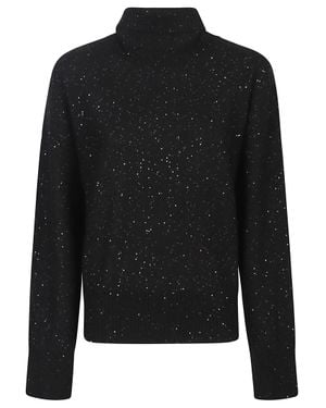 Fabiana Filippi Turtleneck Wool-Blend Textured Sweater - Black