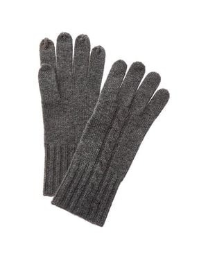 Sofiacashmere Classic Cable Cashmere Gloves - Gray