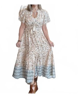 Elan Whimsy Floral Maxi Dress - Blue