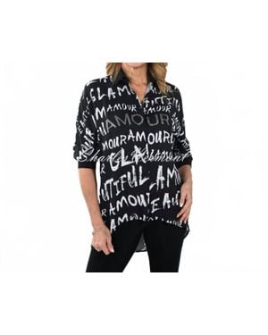 FRANK LYMAN Bethann Woven Top - Black