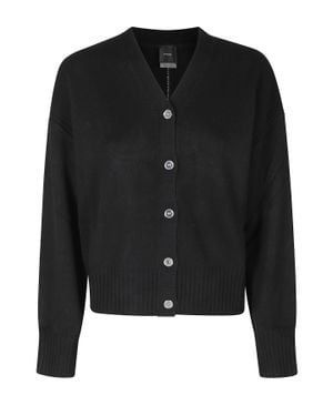 Pinko Relaxed-Fit Wool-Cashmere Cardigan - Black