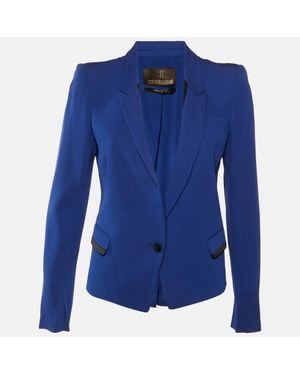 Roberto Cavalli Crepe Tailored Blazer - Blue