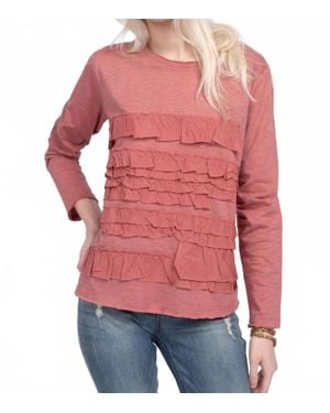 Ivy Jane Ruffle Front Tee - Red