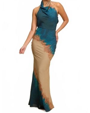 Luxxel Vera Halter Maxi Dress - Blue