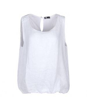 Made In Italy Sadie Linen Tank - White