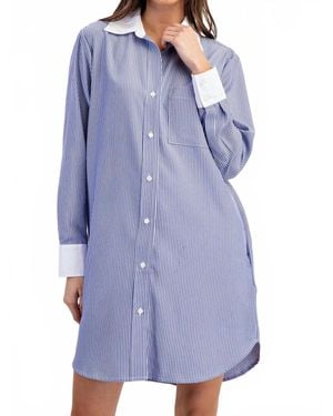 Eesome Work To Play Striped Dress - Blue