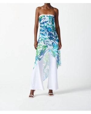 Joseph Ribkoff Tropical Print Jumpsuit - Blue