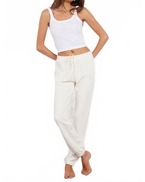 Bobi Drawcord Jogger - White