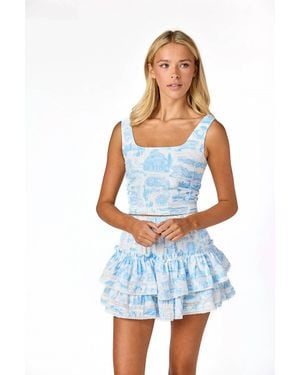 Cake For Dinner Gemma Square Neck Top - Blue