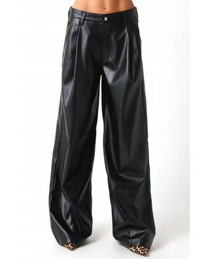 Olivaceous Stacy Pu Pants - Black