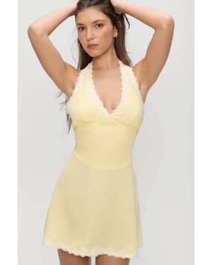 Frankie's Bikinis Audrey Satin Dress - Yellow