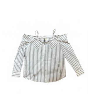 Elan Striped Long Sleeves Blouse - Gray