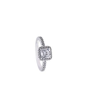 PANDORA Square Sparkle Halo Ring - Black
