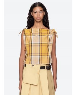 Sea Copeland Plaid Top - Natural