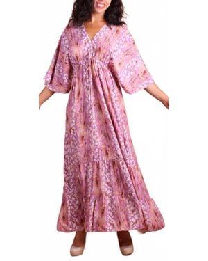 Gigi Moda Animal Print Maxi Dress - Pink
