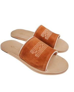 Agave Sky Nadia Western Flat Sandal - Brown