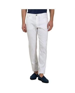 120% Lino 5 Pocket Slim Fit Pants - Gray