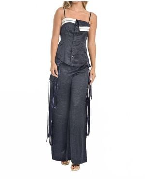 Steffany Milano Midnight Elegance Wide-Leg Pants - Blue