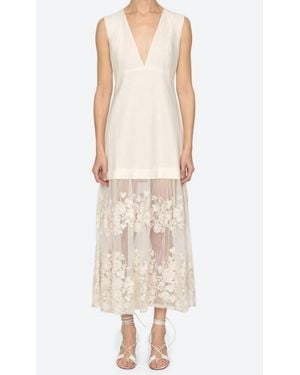 Sea Arielle V Neck Dress - Natural