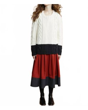 THE SALTING Hand Knit Cable Sweater - Red