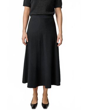 Lilla P Flared Knit Skirt - Black