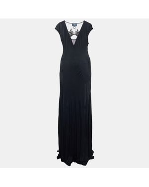 Roberto Cavalli Jersey Embellished Sleeveless Maxi Dress - Blue