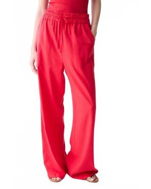 DELUC Roxa Linen Blend Pants - Red