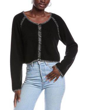 NAADAM Whipstitch Cashmere Cardigan - Black