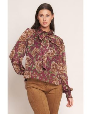 TRUEDAMES Whispering Garden Woven Top - Red