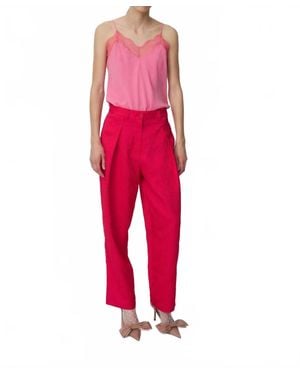 Stella Nova Cropped Crinkle Pants - Red