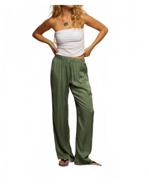 PERFECTWHITETEE Camile Luxe Satin Pants - Green