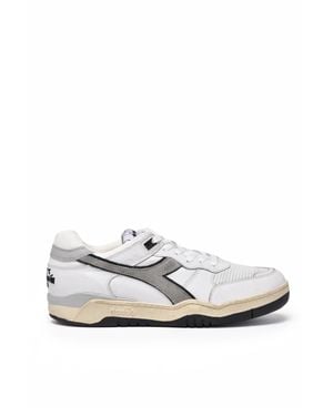 Diadora Dove Heritage B.560 Perforated Leather Sneakers - White