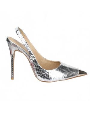 Carrano Marcia Leather Dress Slingback Viper Heel - Metallic